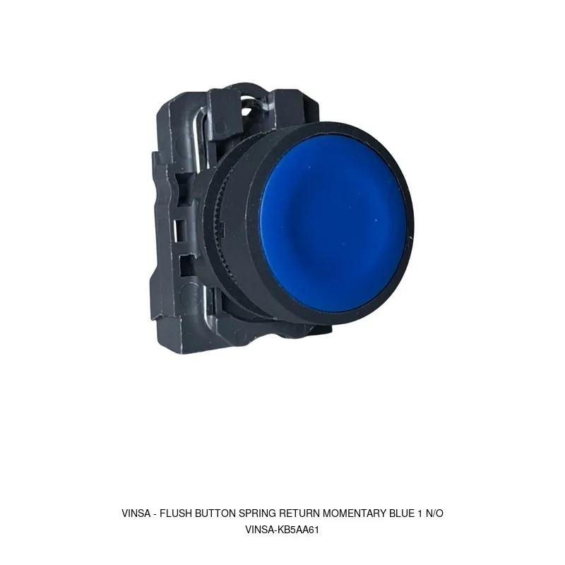 Vinsa Flush Button Spring Return Momentary Blue 1 N/O