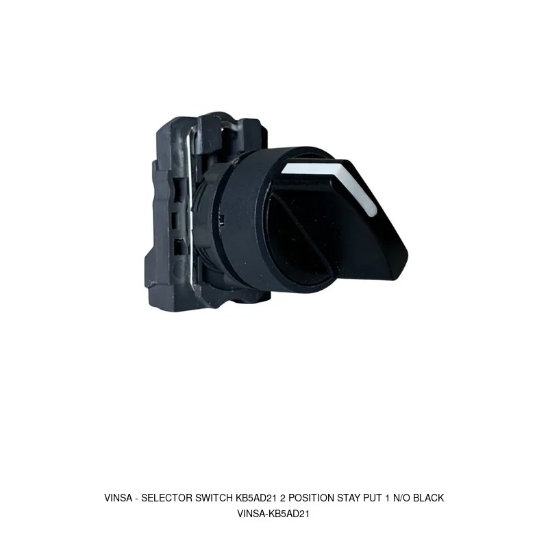 Vinsa Selector Switch KB5AD21 2 Position Stay Put 1 N/O Black