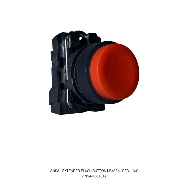 Vinsa Extended Flush Button KB5AE42 Red 1 N/C