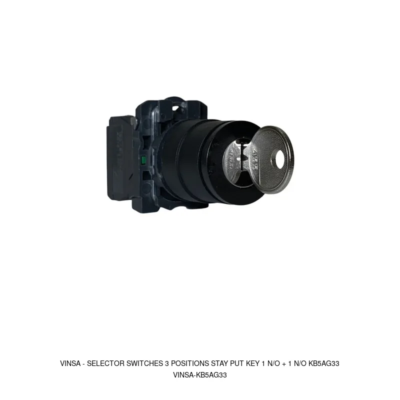 Vinsa Selector Switches 3 Positions Stay Put Key 1 N/O + 1 N/O KB5AG33
