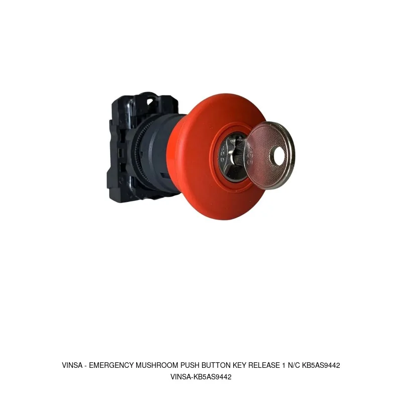 Vinsa Emergency Mushroom Push Button Key Release 1 N/C KB5AS9442
