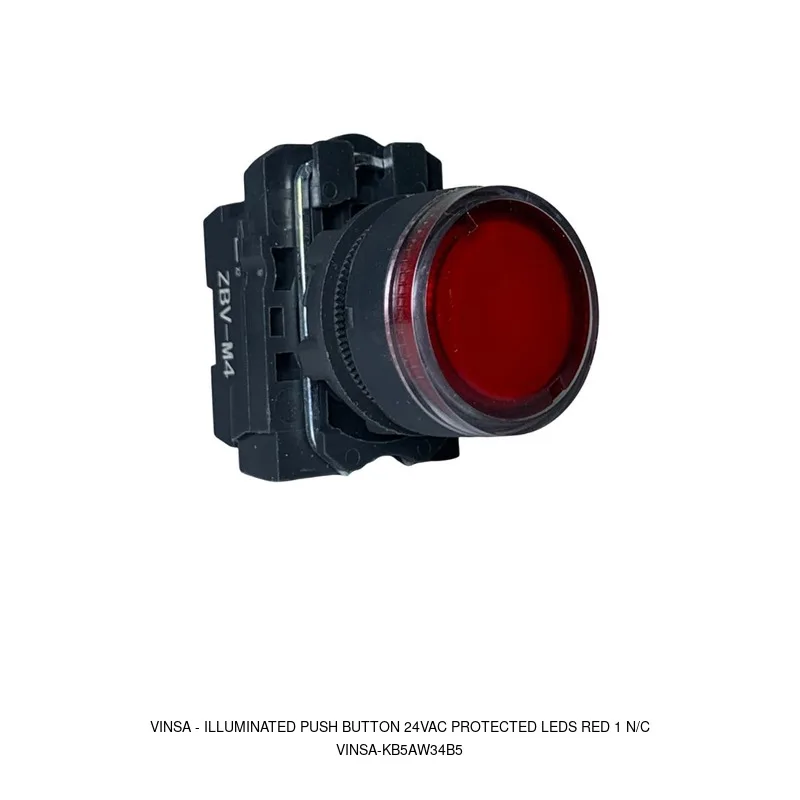 Vinsa Illuminated Push Button 24VAC Protected LEDs Red 1 N/C