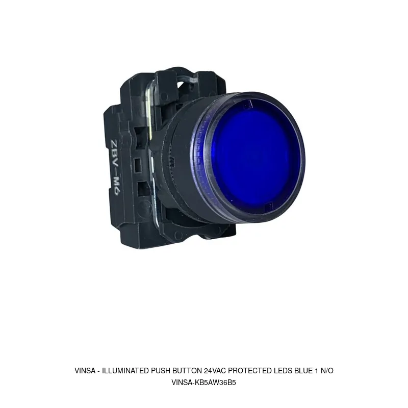 Vinsa Illuminated Push Button 24VAC Protected LEDs Blue 1 N/O