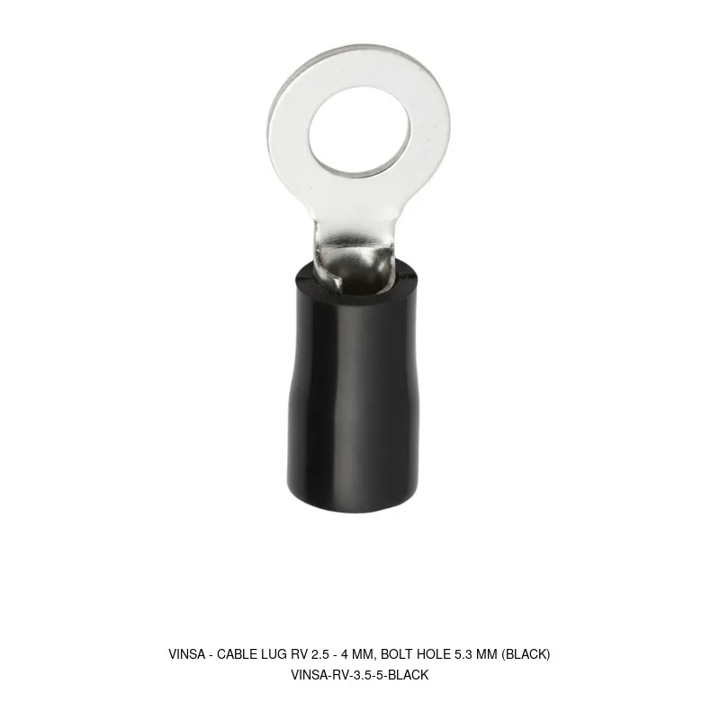 Vinsa Cable Lug RV 2.5 - 4 mm, Bolt Hole 5.3 mm (Black)