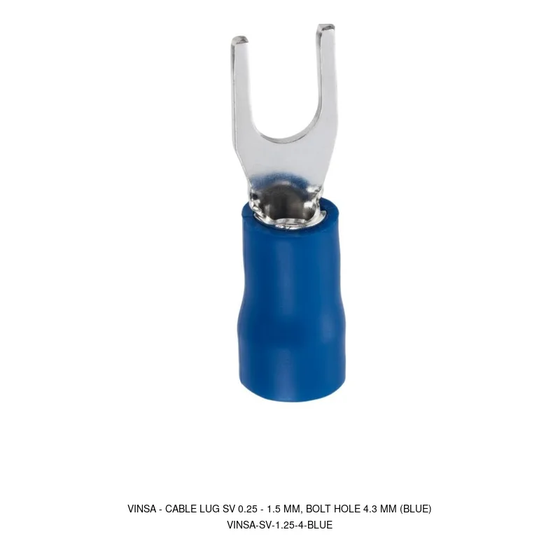 Vinsa Cable Lug SV 0.25 - 1.5 mm, Bolt Hole 4.3 mm (Blue)