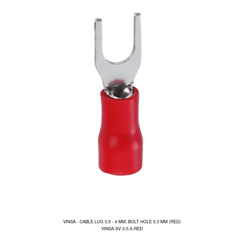 Vinsa Cable Lug 2.5 - 4 mm, Bolt Hole 5.3 mm (Red)