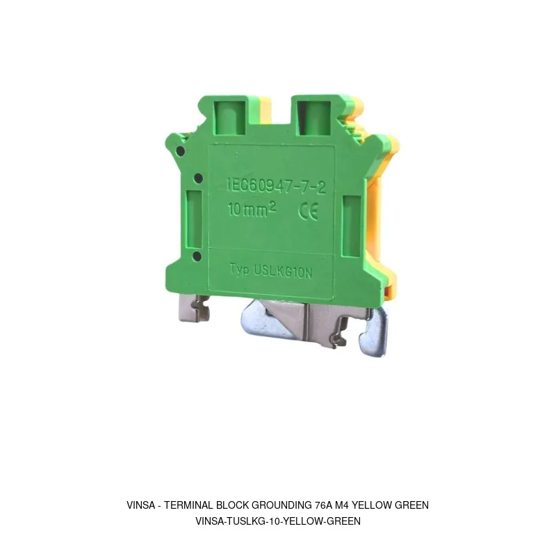 Vinsa Terminal Block Grounding 76A M4 Yellow Green