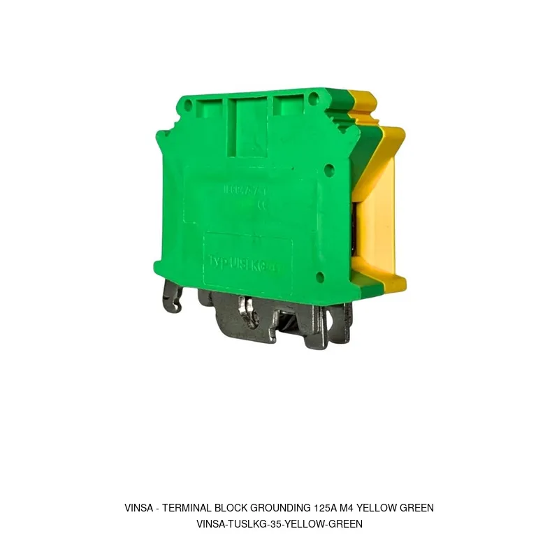 Vinsa Terminal Block Grounding 125A M4 Yellow Green