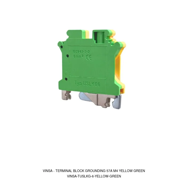 Vinsa Terminal Block Grounding 57A M4 Yellow Green
